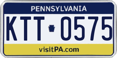 PA license plate KTT0575