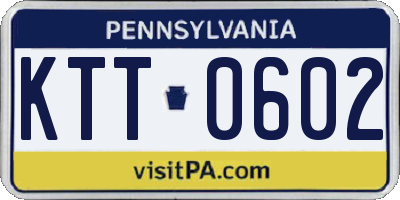 PA license plate KTT0602