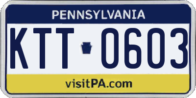 PA license plate KTT0603