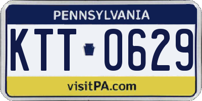 PA license plate KTT0629