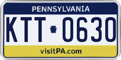 PA license plate KTT0630