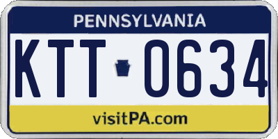 PA license plate KTT0634