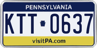 PA license plate KTT0637
