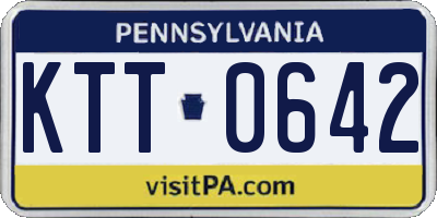 PA license plate KTT0642