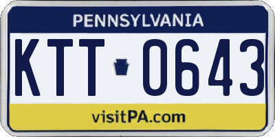 PA license plate KTT0643