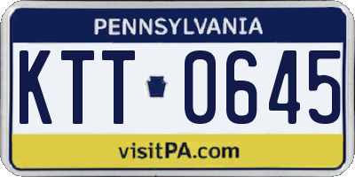PA license plate KTT0645