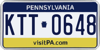 PA license plate KTT0648