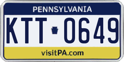PA license plate KTT0649