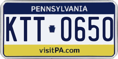 PA license plate KTT0650