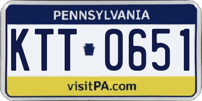 PA license plate KTT0651