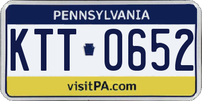 PA license plate KTT0652
