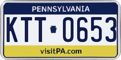 PA license plate KTT0653