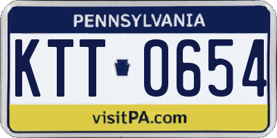 PA license plate KTT0654