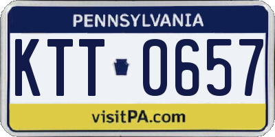 PA license plate KTT0657