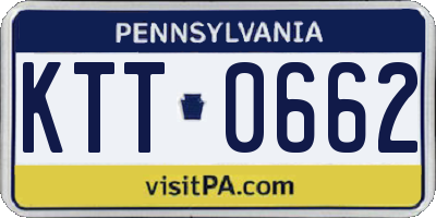 PA license plate KTT0662