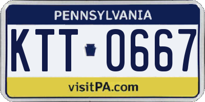 PA license plate KTT0667