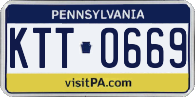 PA license plate KTT0669