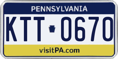 PA license plate KTT0670