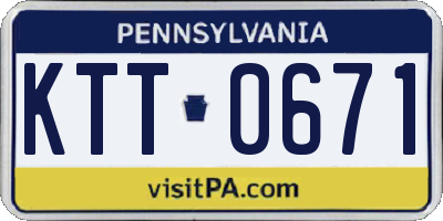 PA license plate KTT0671
