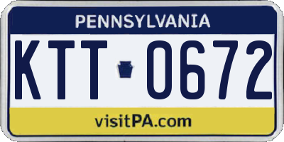 PA license plate KTT0672