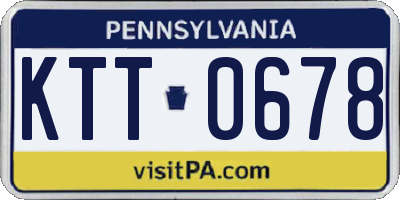 PA license plate KTT0678