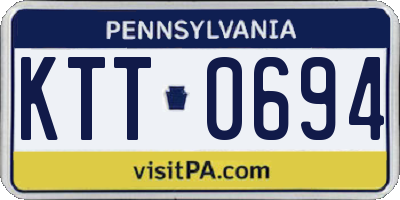 PA license plate KTT0694