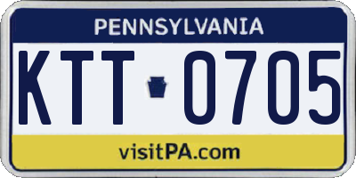 PA license plate KTT0705