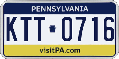 PA license plate KTT0716