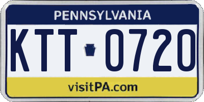 PA license plate KTT0720