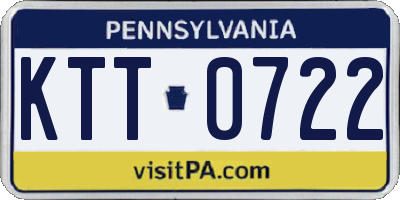 PA license plate KTT0722