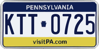 PA license plate KTT0725