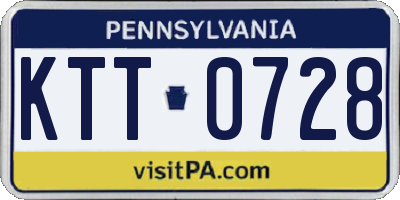 PA license plate KTT0728