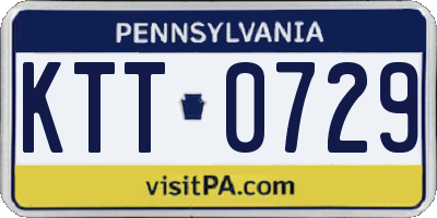 PA license plate KTT0729