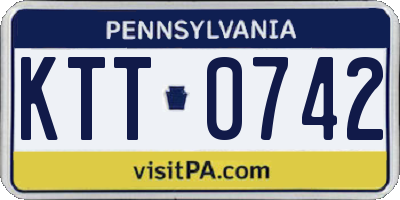 PA license plate KTT0742