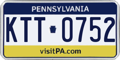 PA license plate KTT0752