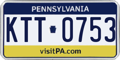 PA license plate KTT0753