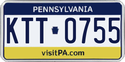 PA license plate KTT0755