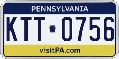 PA license plate KTT0756