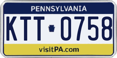 PA license plate KTT0758