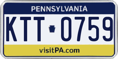 PA license plate KTT0759