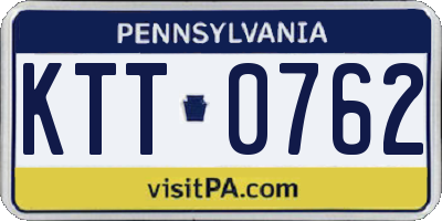 PA license plate KTT0762