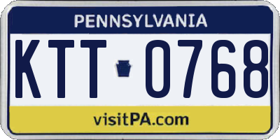 PA license plate KTT0768
