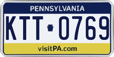 PA license plate KTT0769