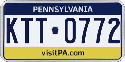 PA license plate KTT0772