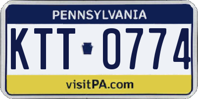 PA license plate KTT0774