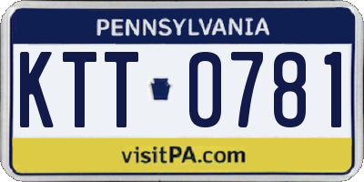 PA license plate KTT0781