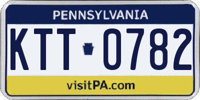 PA license plate KTT0782