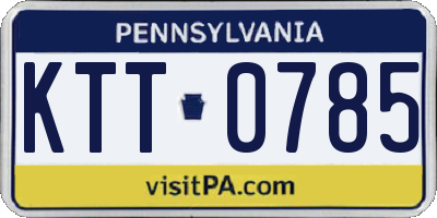 PA license plate KTT0785
