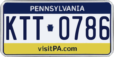 PA license plate KTT0786