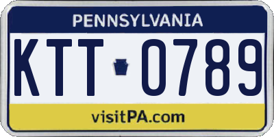 PA license plate KTT0789